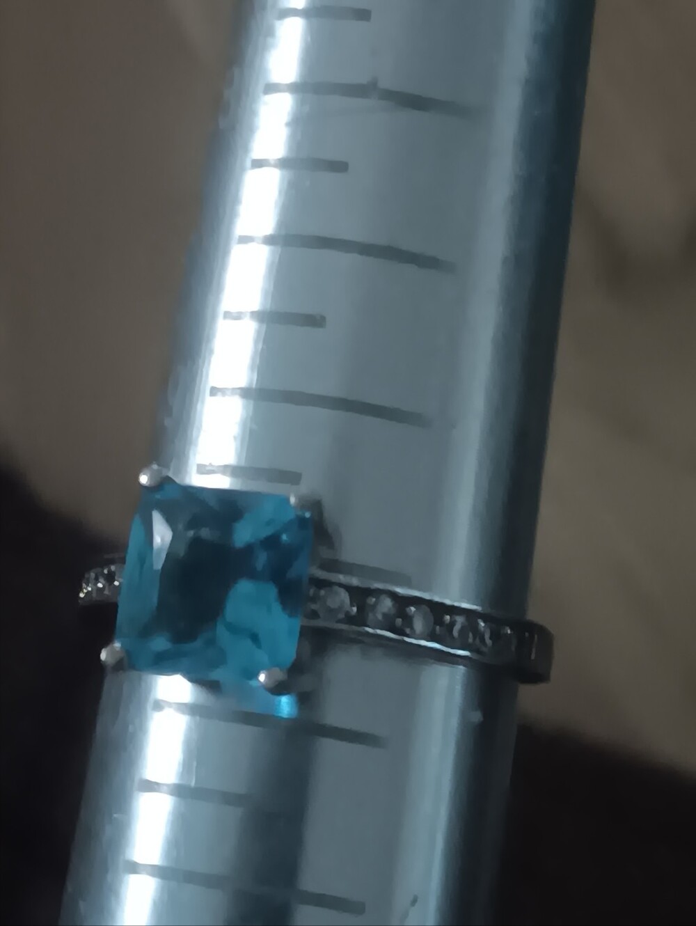 Vintage 925 & 4.2ct. Real Aquamarine Ring - Picture 10 of 16